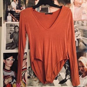 Boohoo salmon pink bodysuit